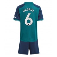 Camisa de Futebol Arsenal Gabriel Magalhaes #6 Equipamento Alternativo Infantil 2023-24 Manga Curta (+ Calças curtas)